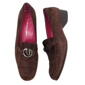 emanuel ungaro Vintage Size 6.5M Suede Leather Loafers Slip On Shoes Round Toe